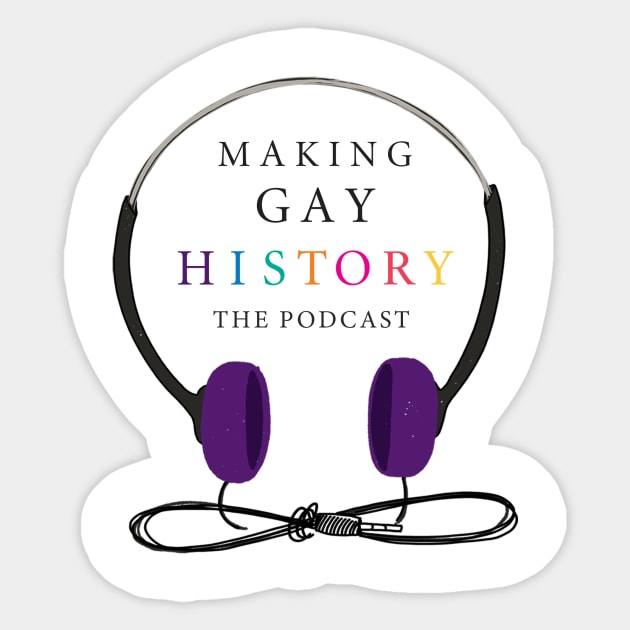 MGH Podcast Headphones I Sticker by Making Gay History